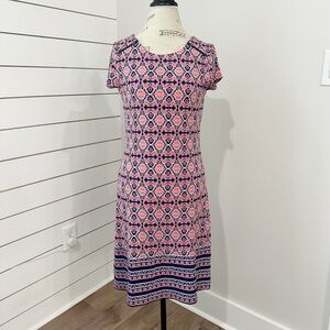 Market & Spruce Orange Navy Geometric Print Dress Sz Small Stitch Fix